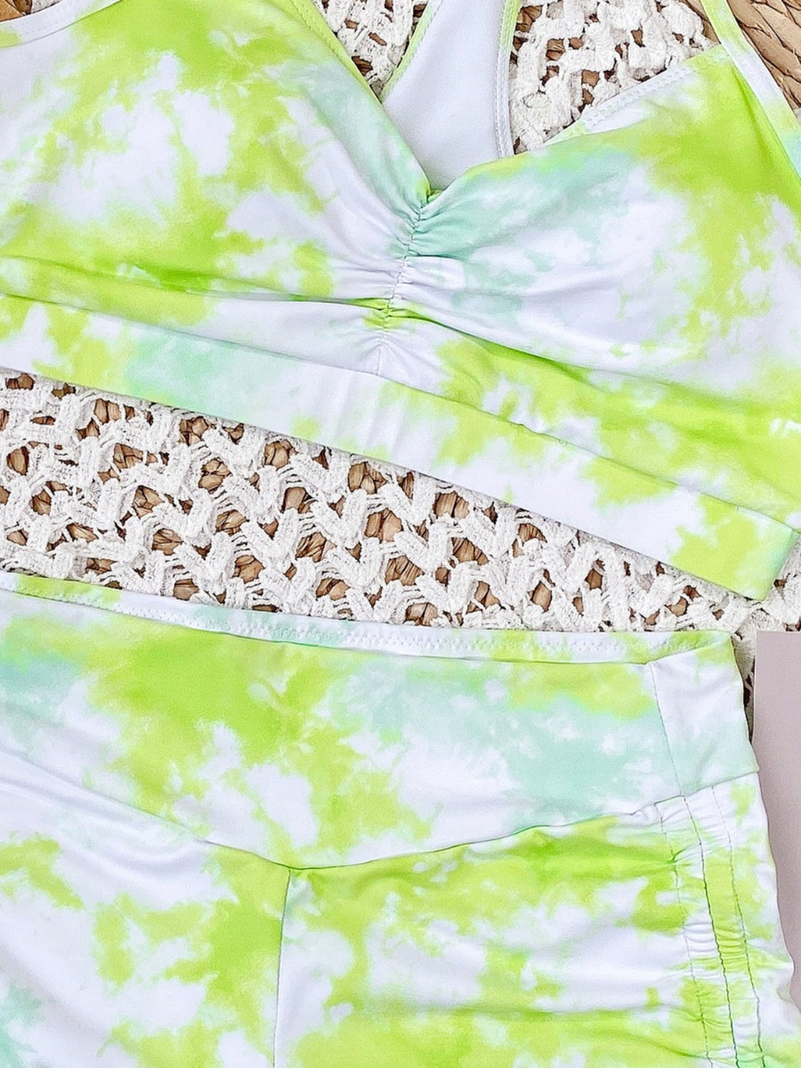 Sunburst Tie-Dye Ruched Swim Set Coco’s Tee Boutique