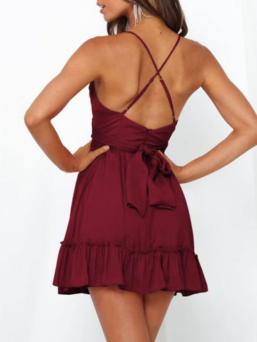 Crisscross charm scoop neck cami dress