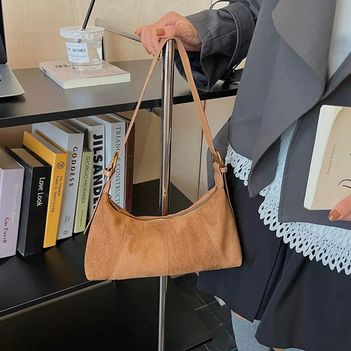 Lightweight Solid Color Shoulder Bag Simply Love