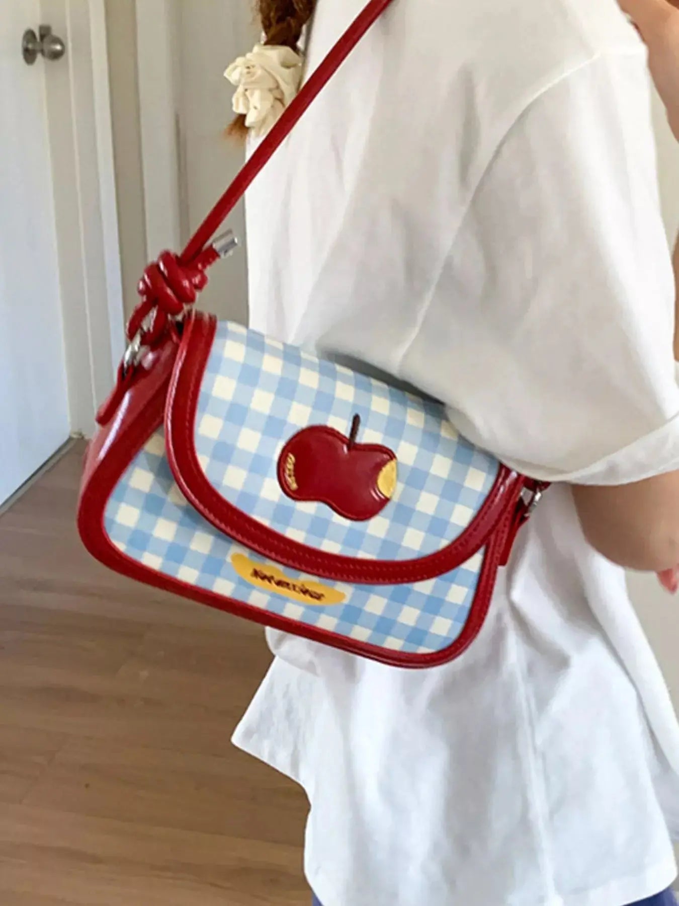 Apple Gingham Shoulder Bag Simply Love