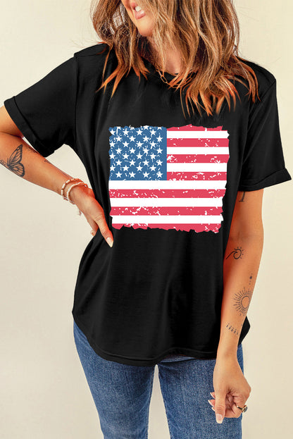 US Flag Round Neck Short Sleeve T-ShirtUS Flag Round Neck Short Sleeve T-Shirt

Embrace your patriotic spirit with the US Flag Round Neck Short Sleeve T-Shirt. This stylish yet comfortable tee is perfect Love Salve Flag Round Neck Short SleeveT-Shirts