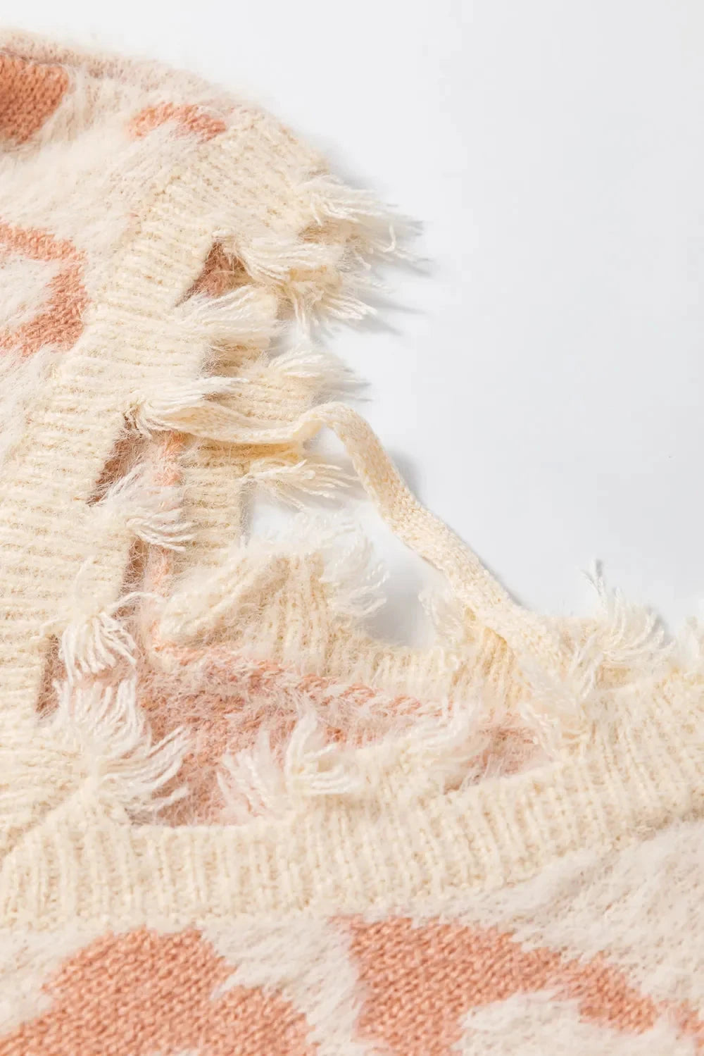 Distressed Trim Leopard V-Neck Sweater Coco’s Tee Boutique