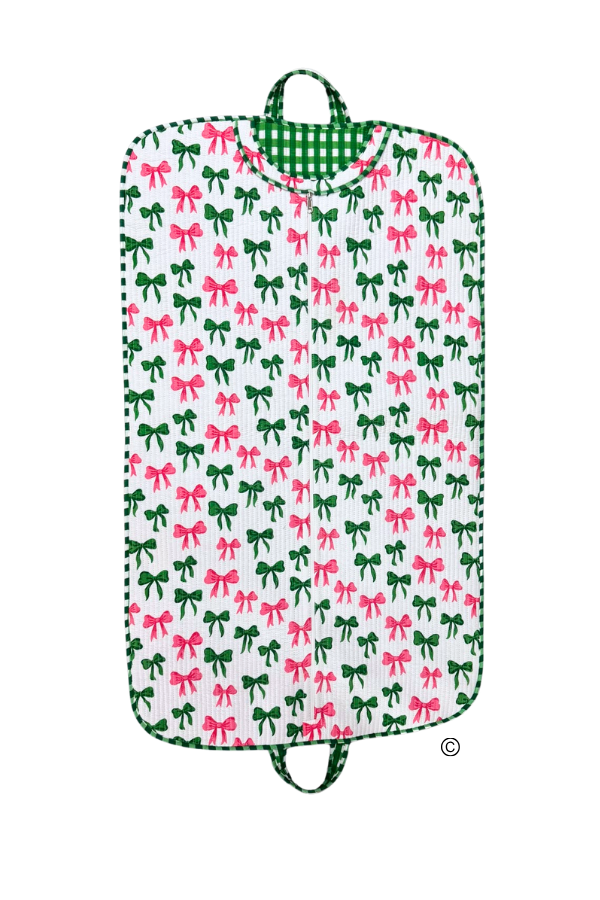 SC - ETA 7/30-8/13 Southern Belle Pink and Green Bow Garment Bag