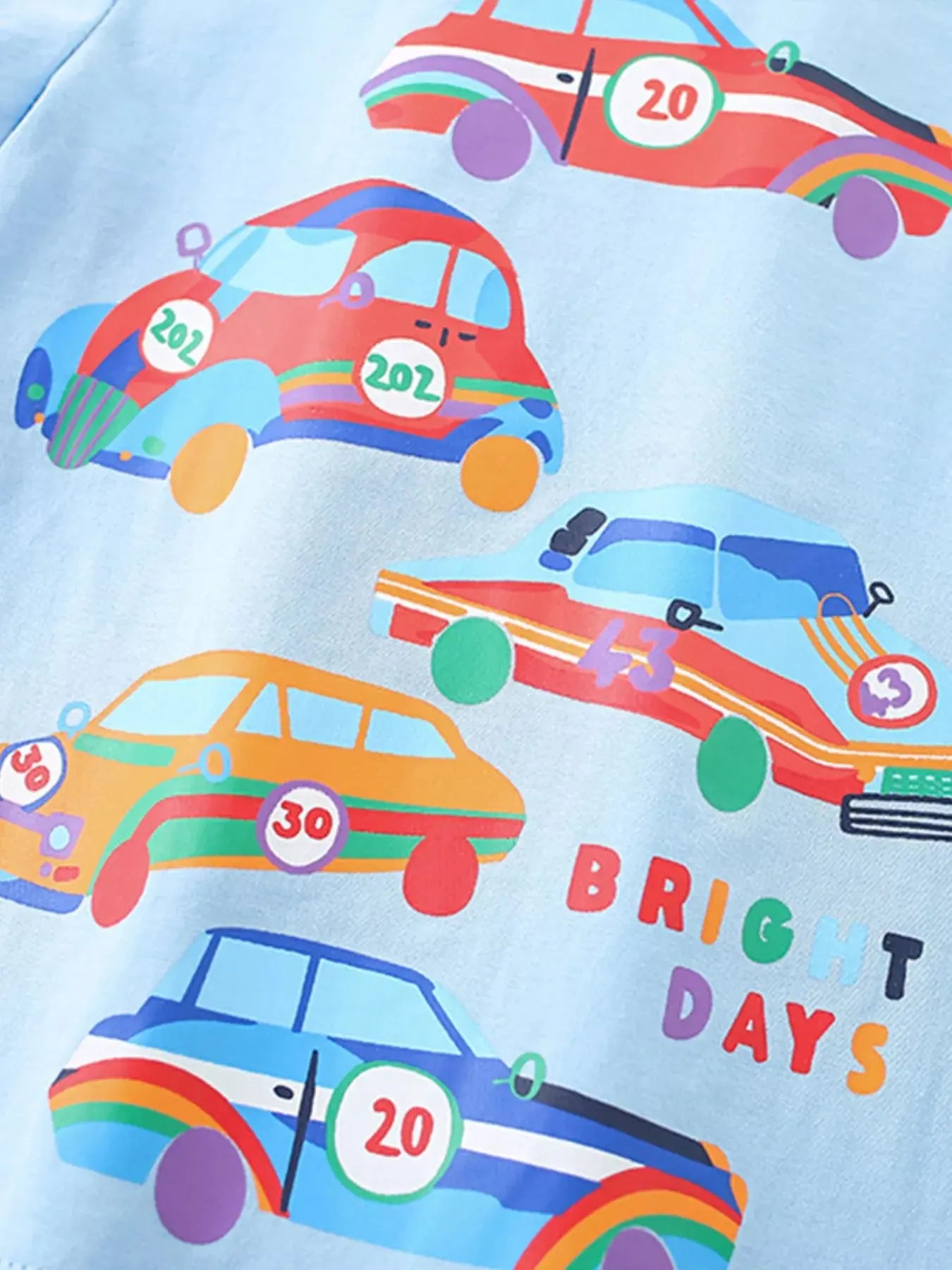 Children's Car Print Crew Neck Short Sleeve T-Shirt Simply Love