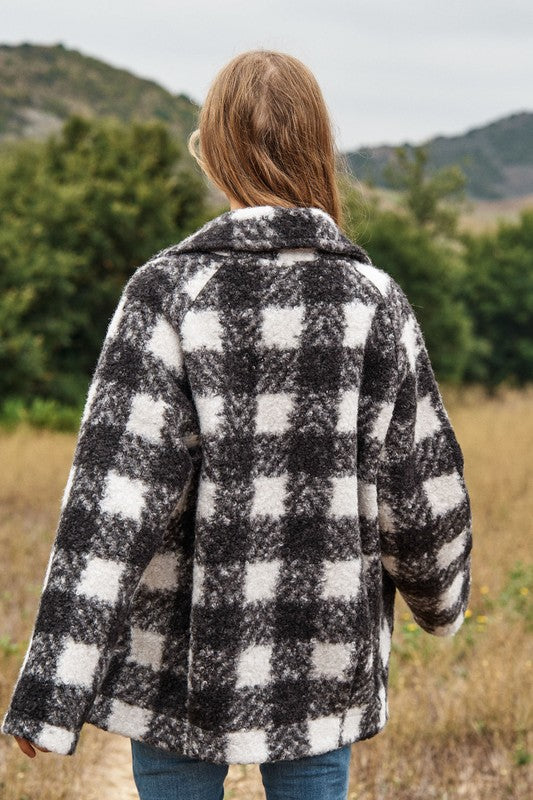 Chic Plaid Boucle Coat Jacket