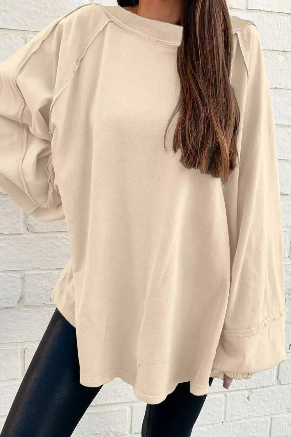 Oversized Long Sleeve Crewneck Sweatshirt Simply Love