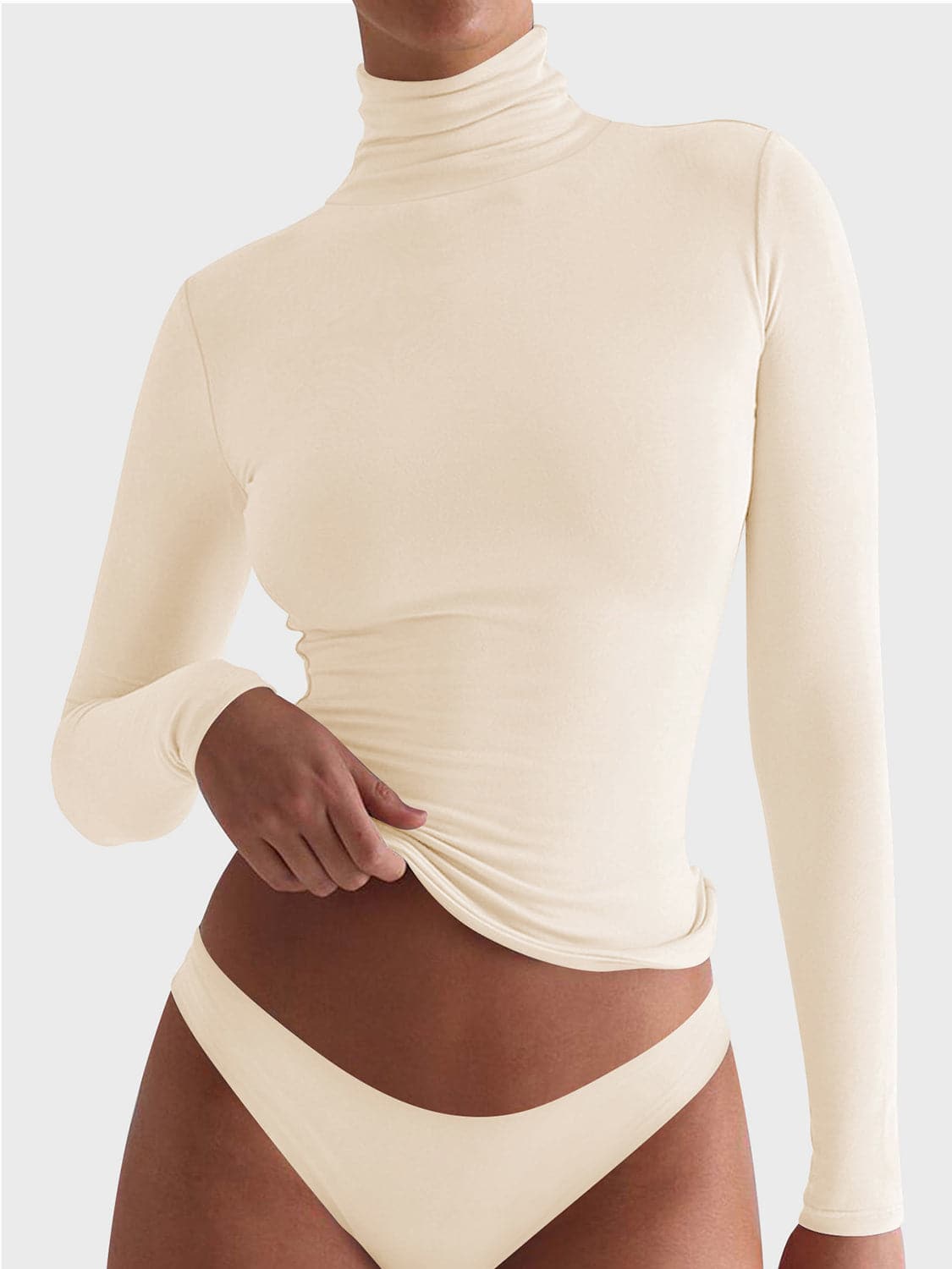 Turtleneck Long Sleeve T-Shirt.