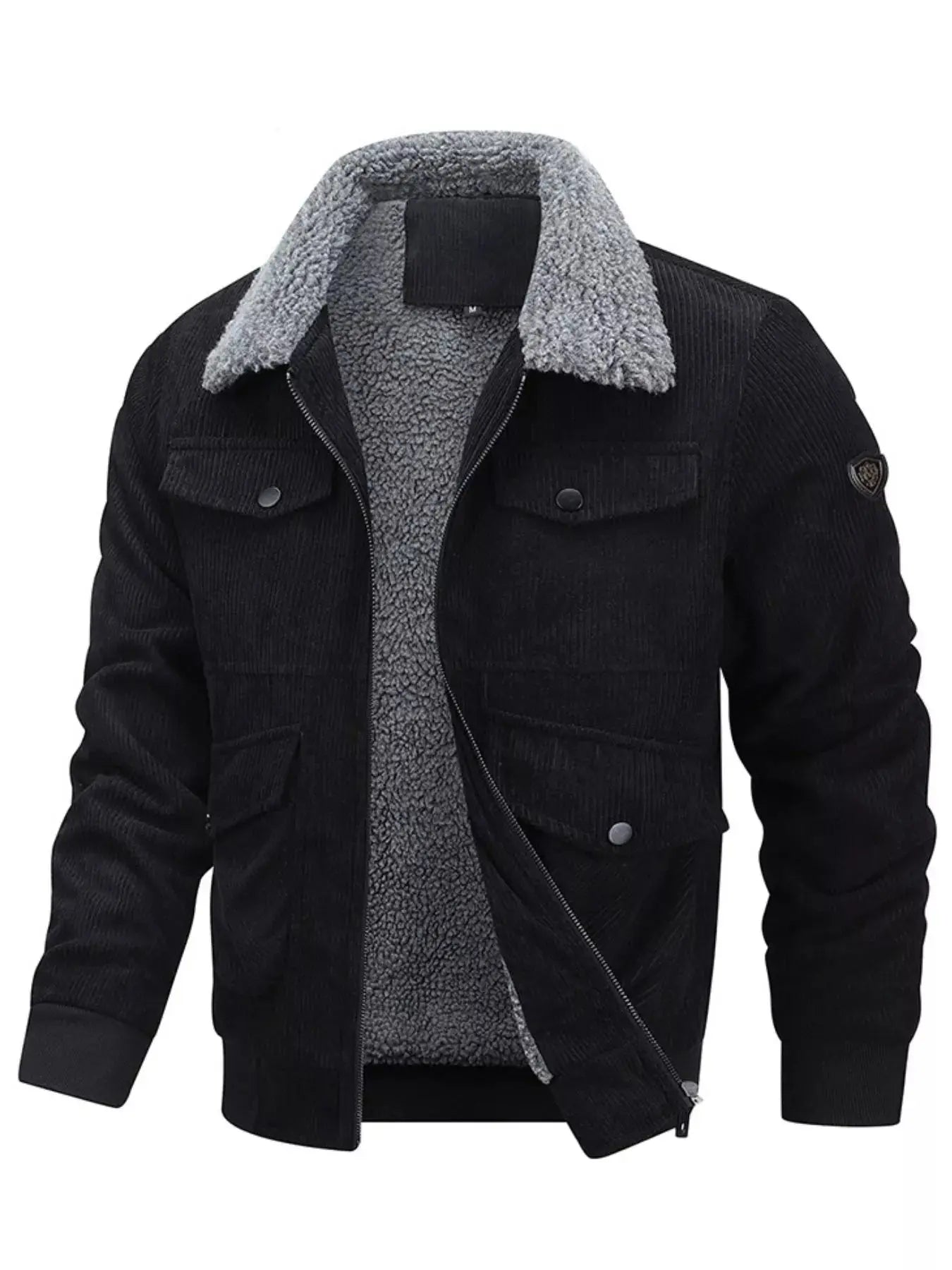 Men's Plus Size Corduroy Sherpa Lined Winter Coat Jacket Simply Love