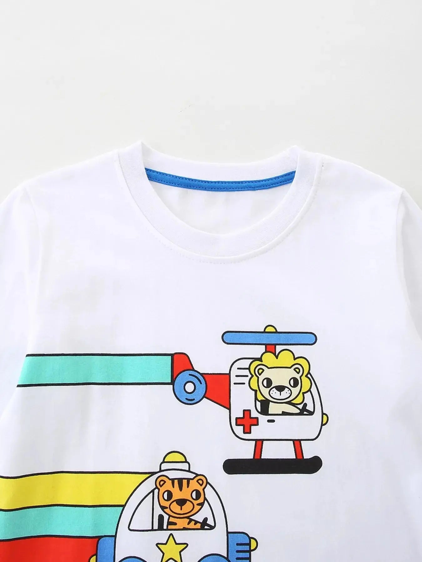 Children's Cartoon Vehicle Print Long Sleeve T-Shirt Simply Love