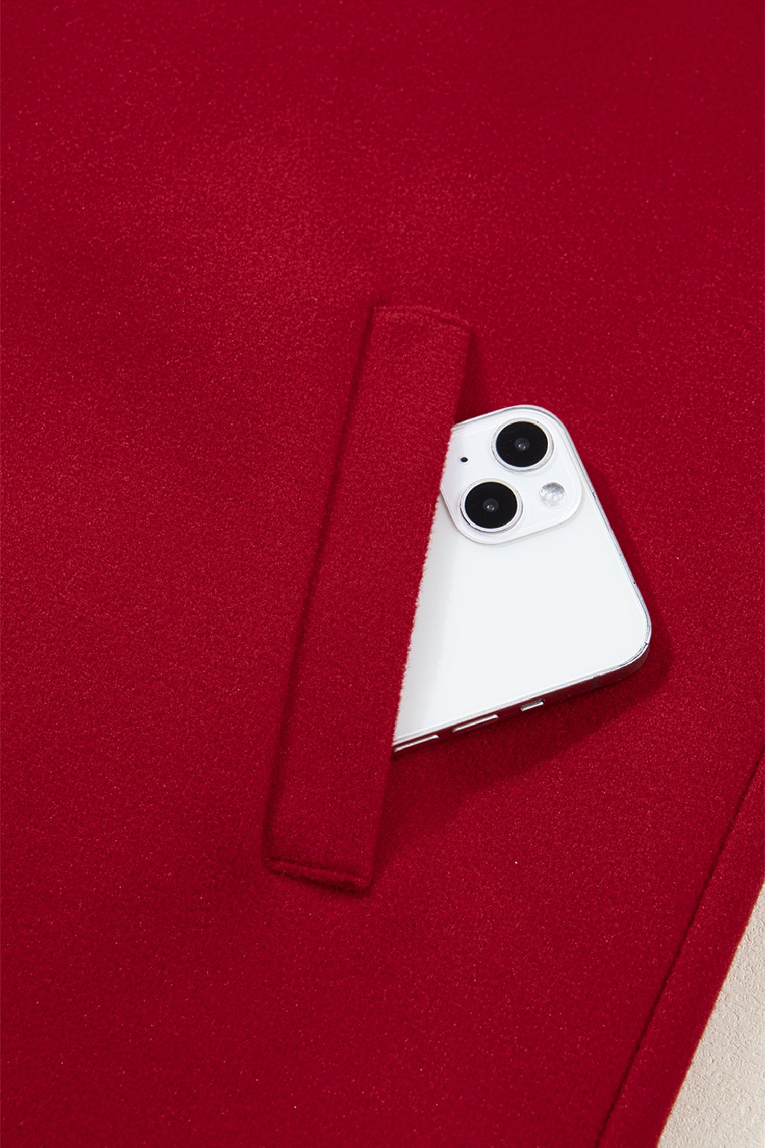 Racing Red Contrast Cuffed Drop Shoulder Zip Up Tunic Hoodie Dear-Lover Dropshipping