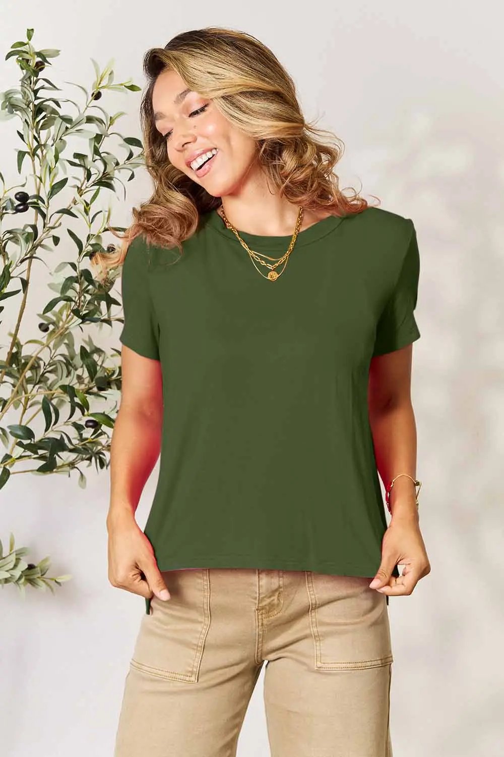 Basic Bae Full Size Round Neck Short Sleeve T-Shirt - Love Salve
