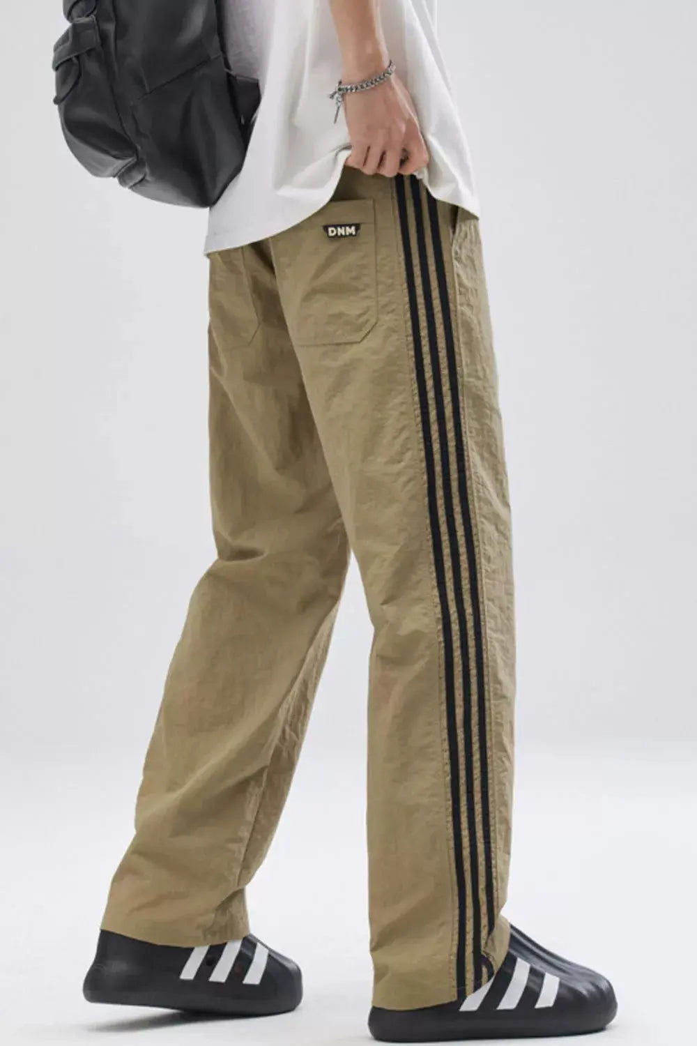 Men's Full Size Side Stripes Wide Leg Pants Plus Size Simply Love