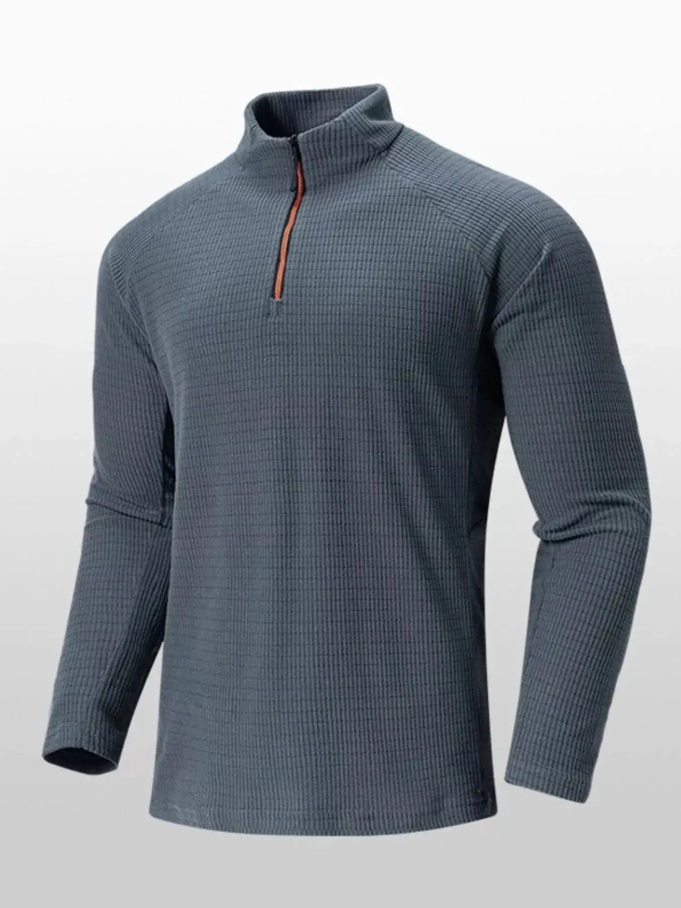 Men's Plus Size Textured Quarter-Zip Long Sleeve Top Simply Love