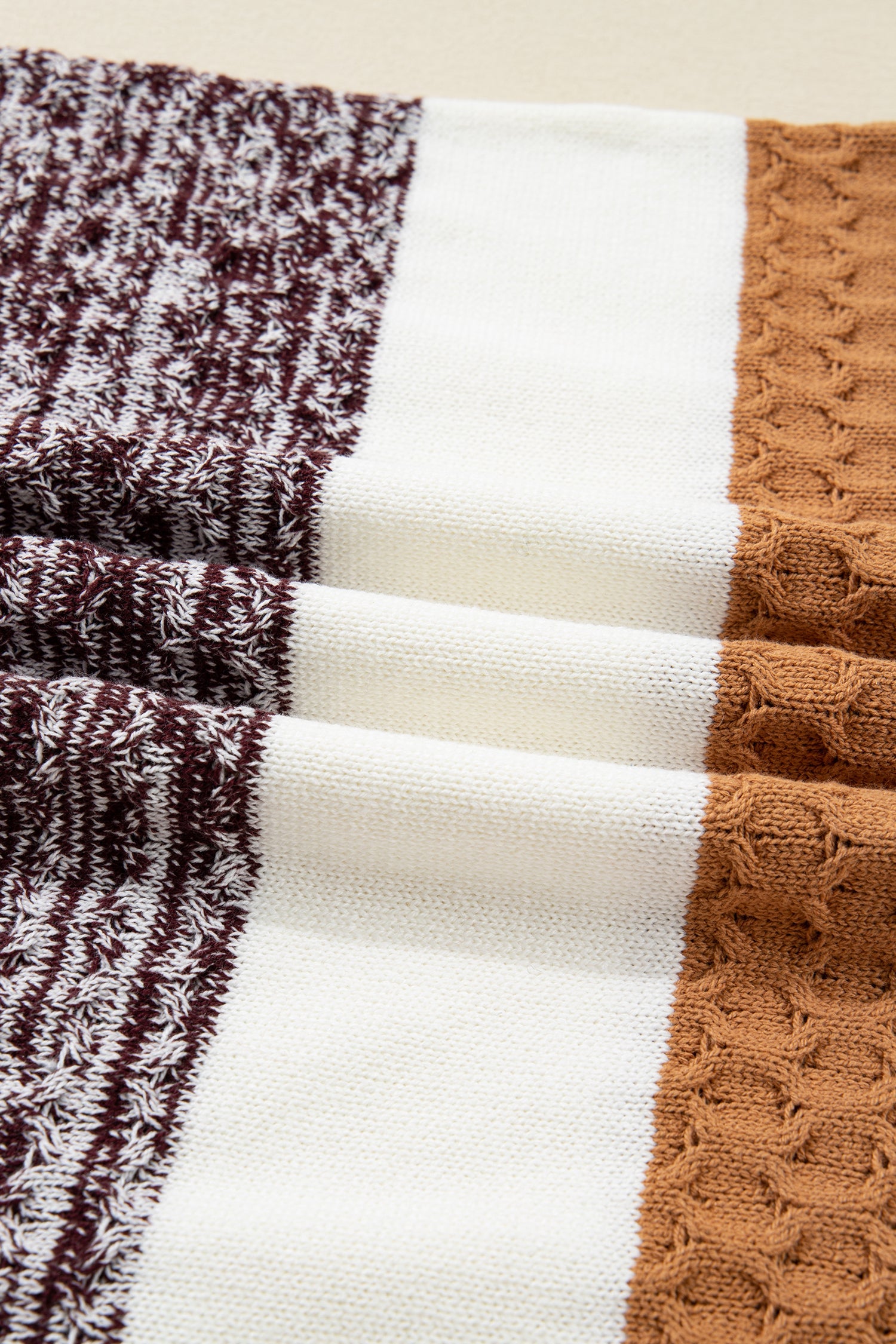 Dear-Lover Brown Knit Striped Sweater Women's Casual Fall Pullover Cozy Knitwear Dear-Lover Dropshipping