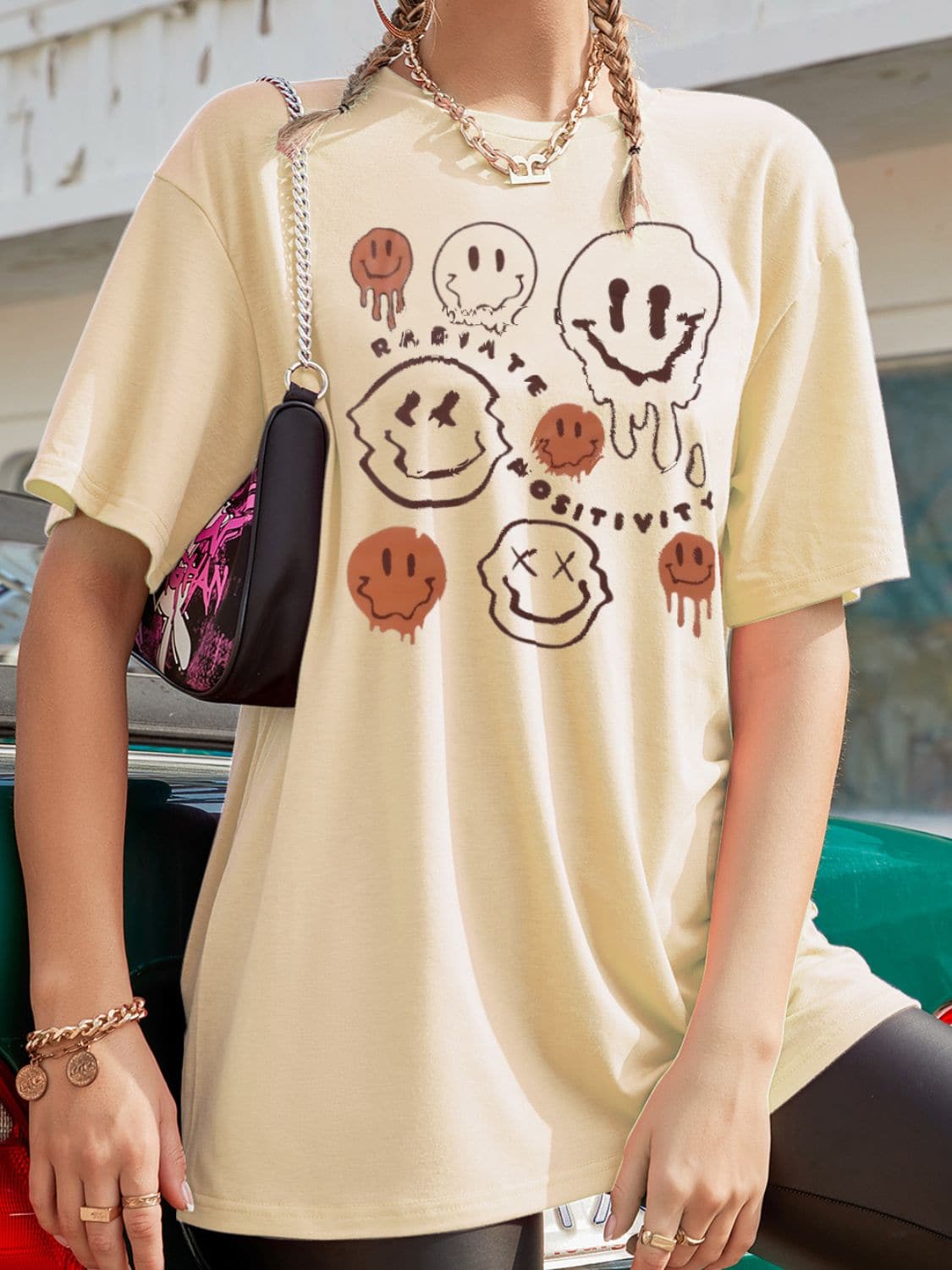 Graphic Cotton Tee - Round Neck