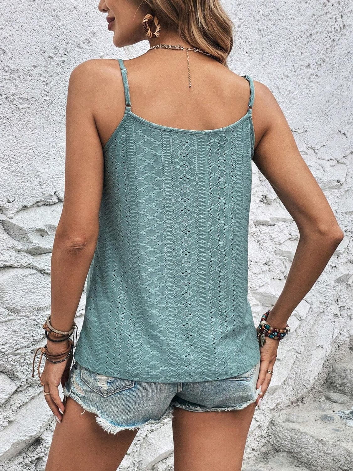 Eyelet V-Neck Cami.