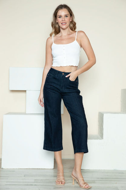 Judy Blue wide leg cropped jeans