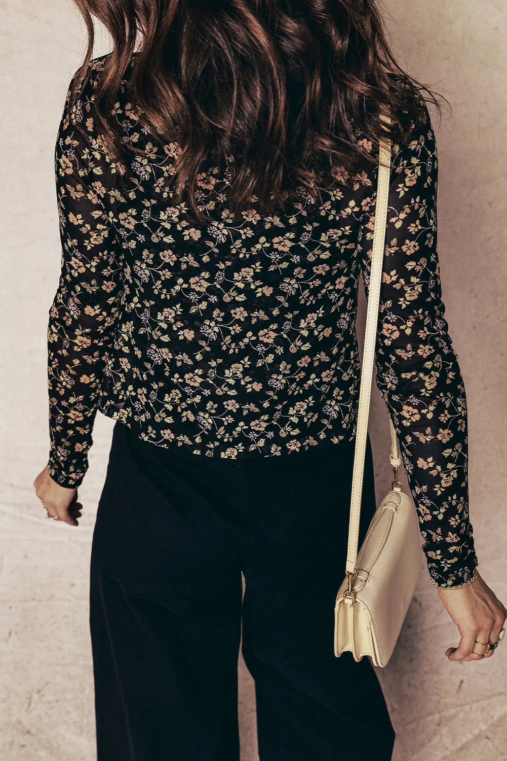 Black Floral Print Mesh Tank Cardigan Set 2pc Button Front Slim Dear-Lover Dropshipping