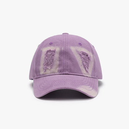 Vintage-inspired distressed cotton baseball cap