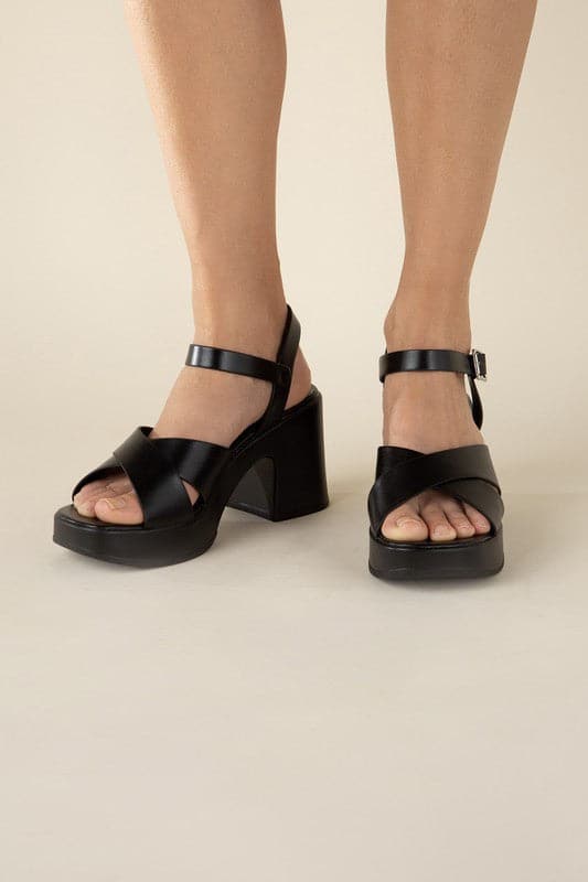 TOUCH-S Crisscross Sandal Heels.