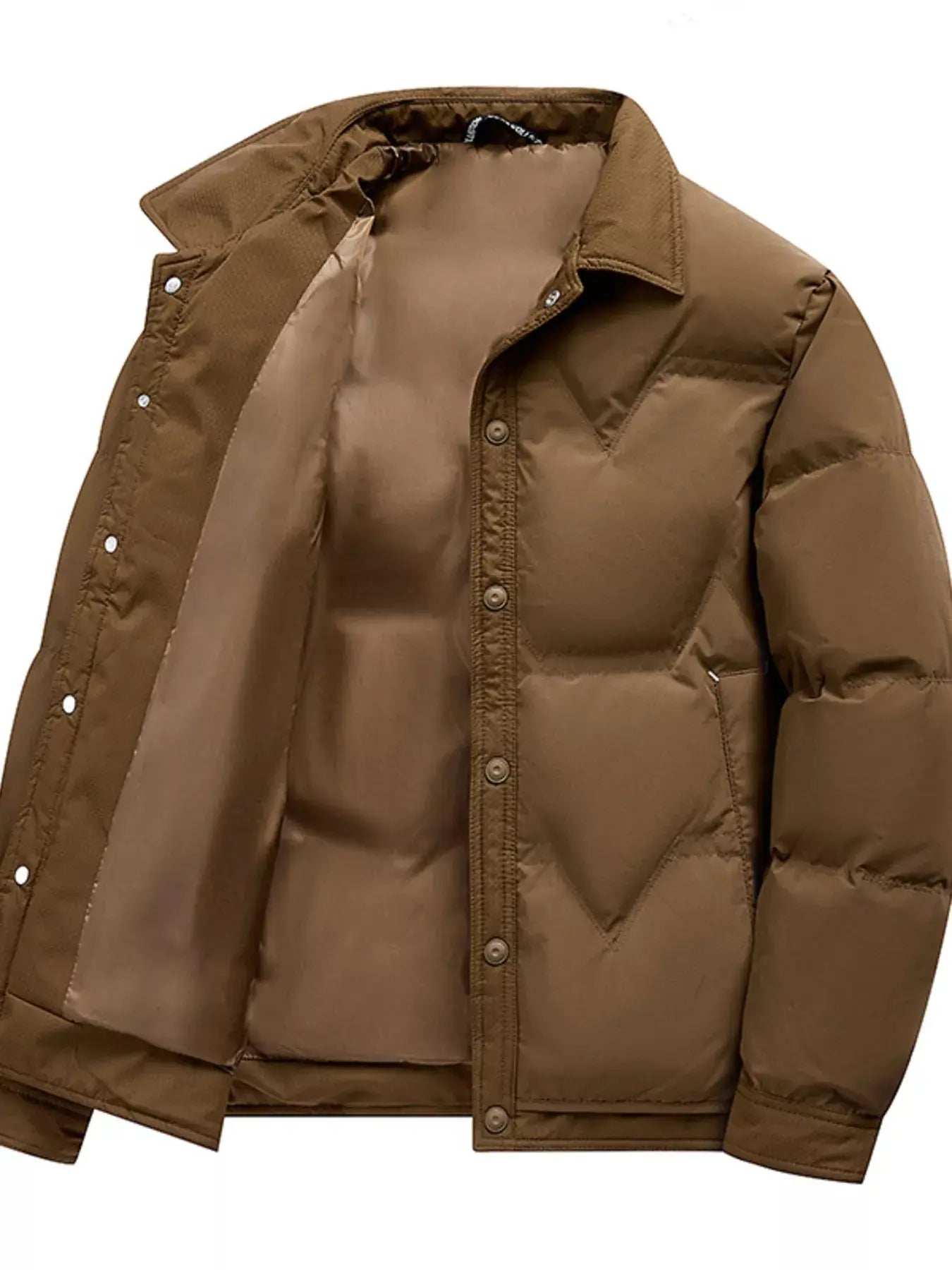 Men's Plus Size Snap-Down Padded Winter Coat Simply Love