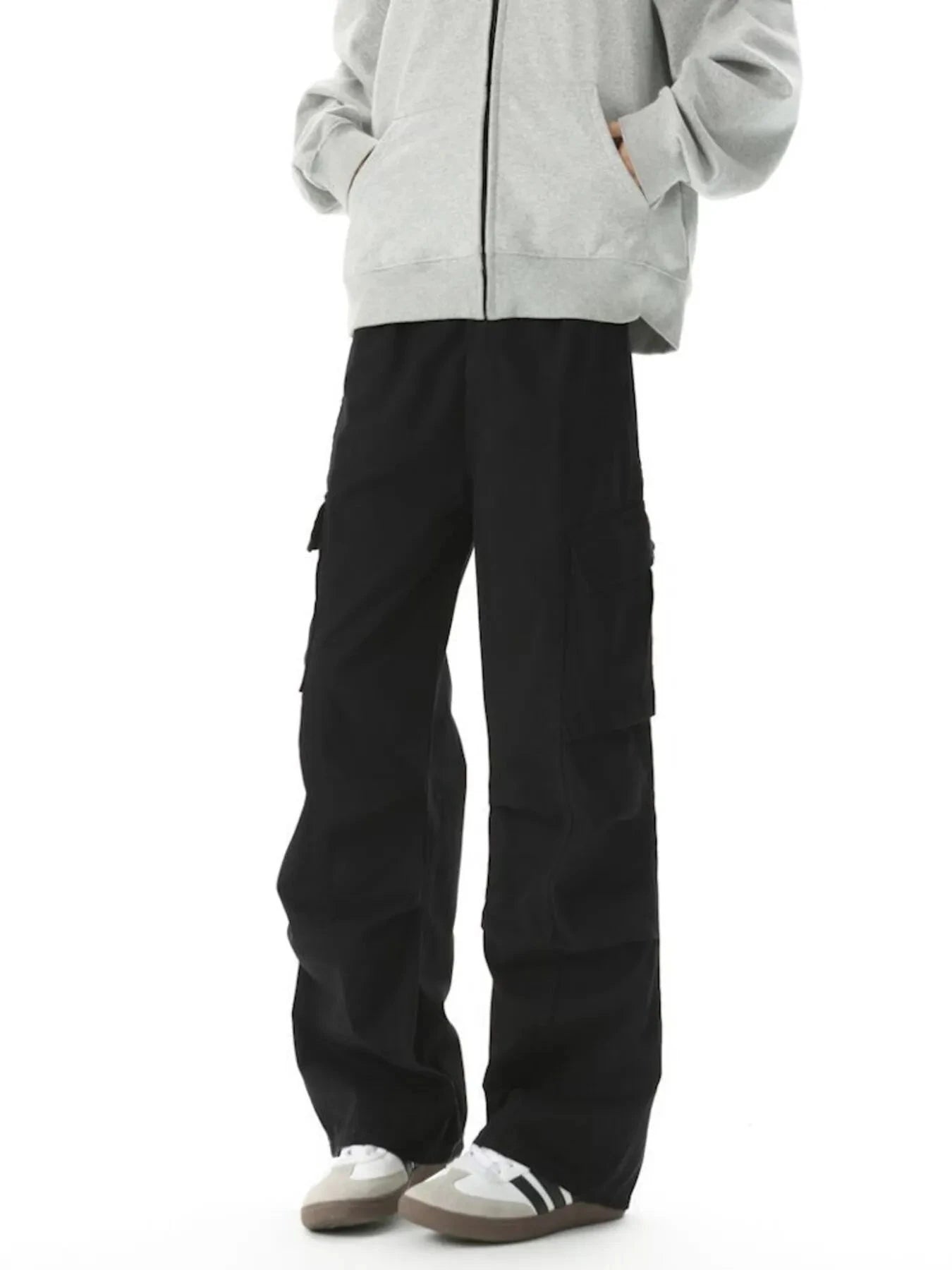 Men's Loose Fit Cargo Pants With Pockets Polyester Spandex Blend Simply Love