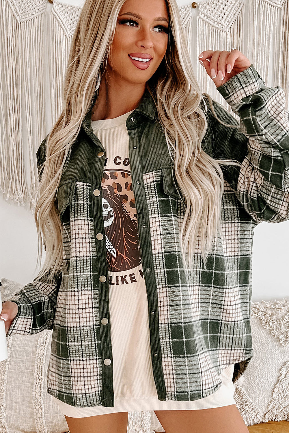 Everyday Plaid Corduroy Jacket