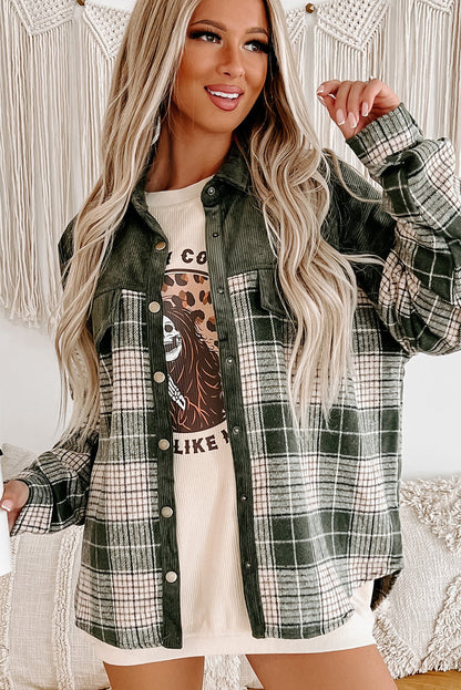 Everyday Plaid Corduroy Jacket