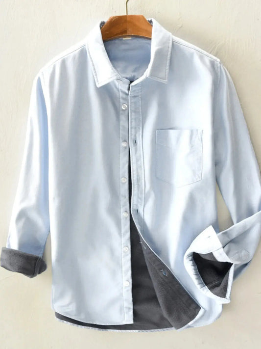 Men's Plus Size Casual Fleece Lined Button Up Shirt Simply Love