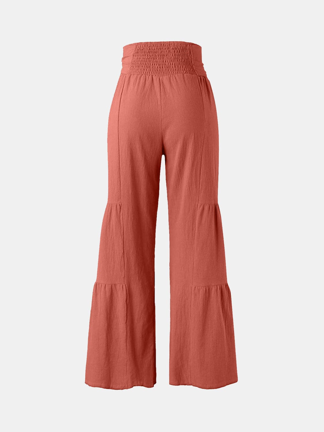 Tied Ruched Wide Leg Pants.