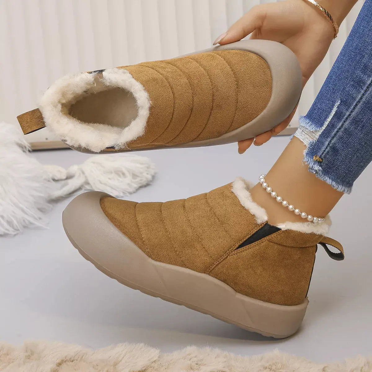 Warm Plush Lined Ankle Boots Simply Love
