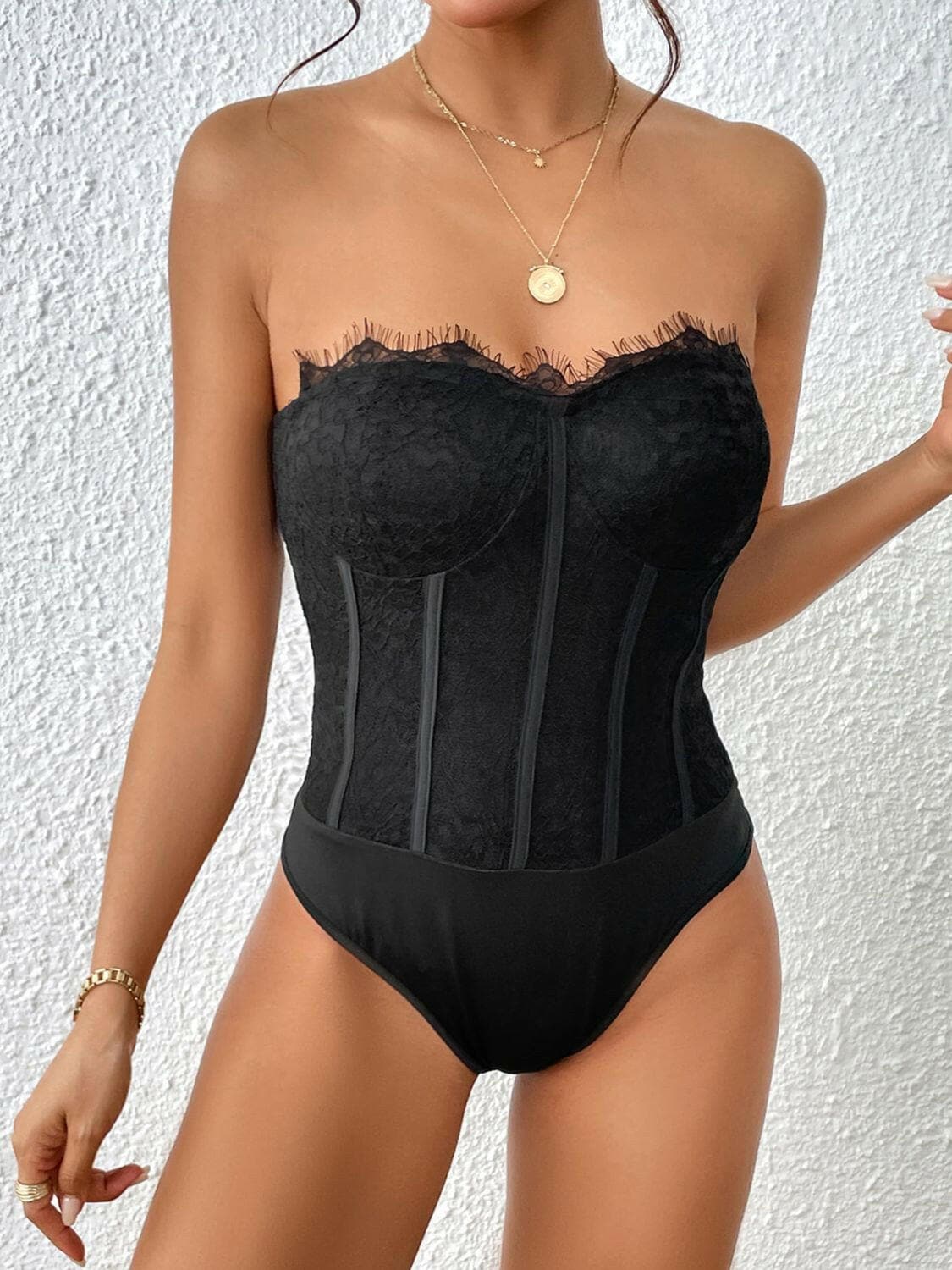 Strapless Sweetheart Neck Bodysuit.