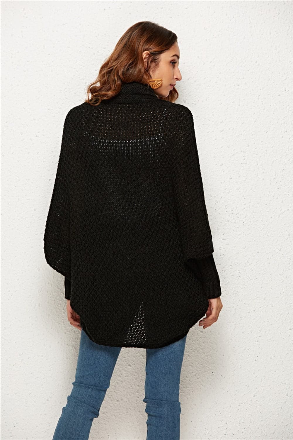 Open Front Batwing Sleeve Cardigan.