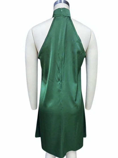 Twist of Elegance Satin Mini Dress