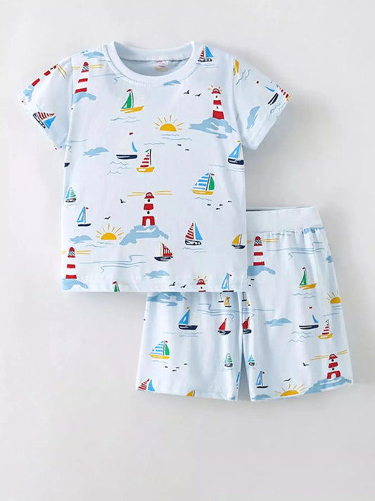 Children's Nautical Print T-Shirt and Shorts Set Simply Love