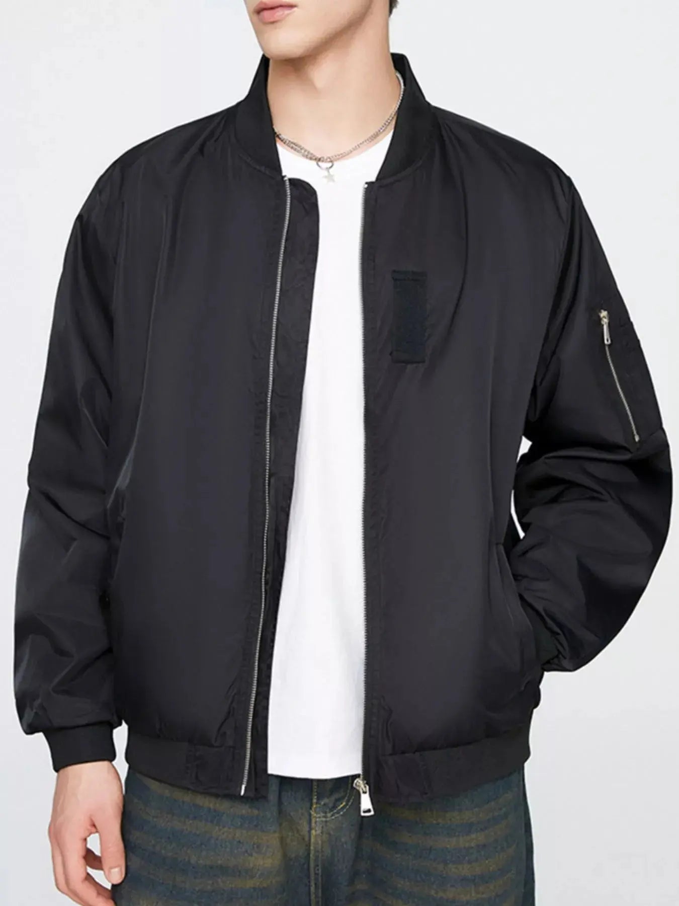 Men's Plus Size Zip Up Lightweight Bomber Jacket Simply Love