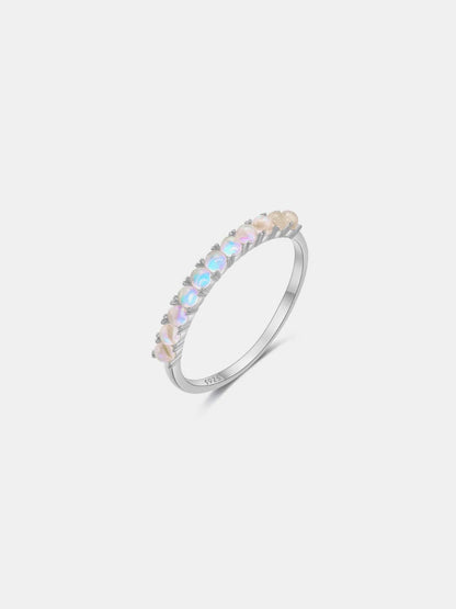 925 Sterling Silver Inlaid Opal Ring.