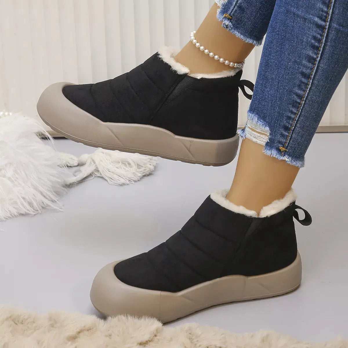Warm Plush Lined Ankle Boots Simply Love