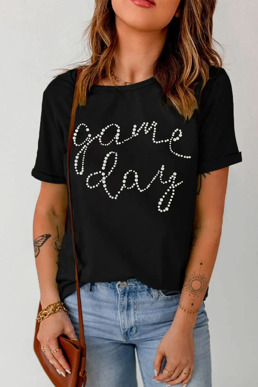 Full Size GAME DAY Round Neck Short Sleeve T-Shirt