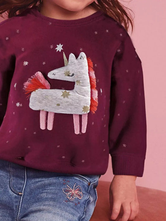 Children's Unicorn Round Neck Sweatshirt Simply Love