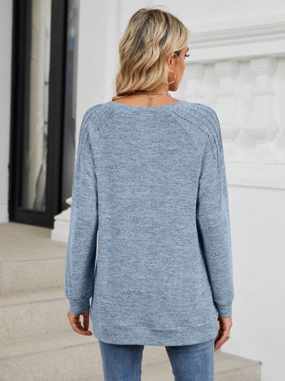 Round Neck Long Sleeve T-Shirt.