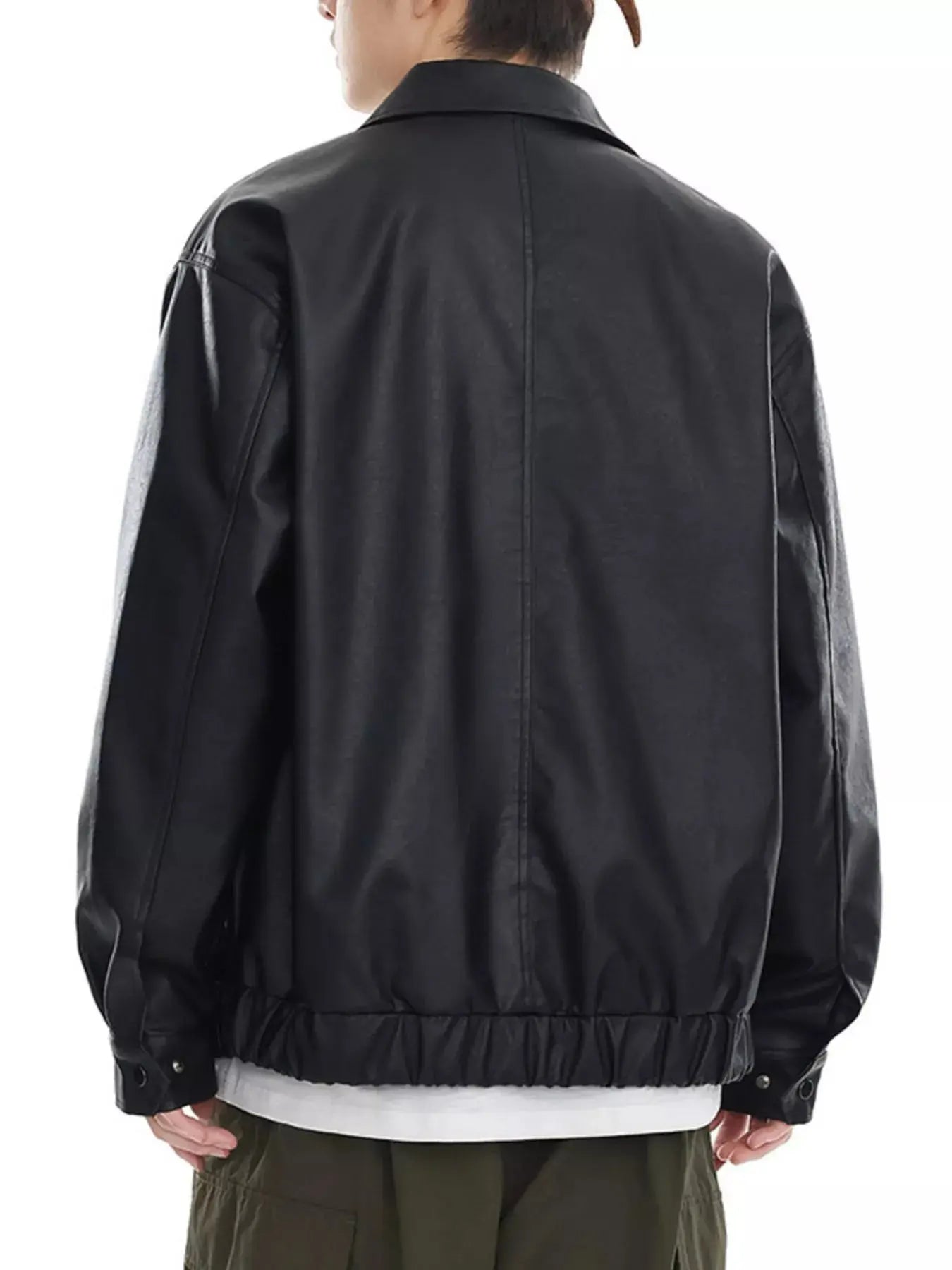 Men's Plus Size Classic Faux Leather Jacket Simply Love