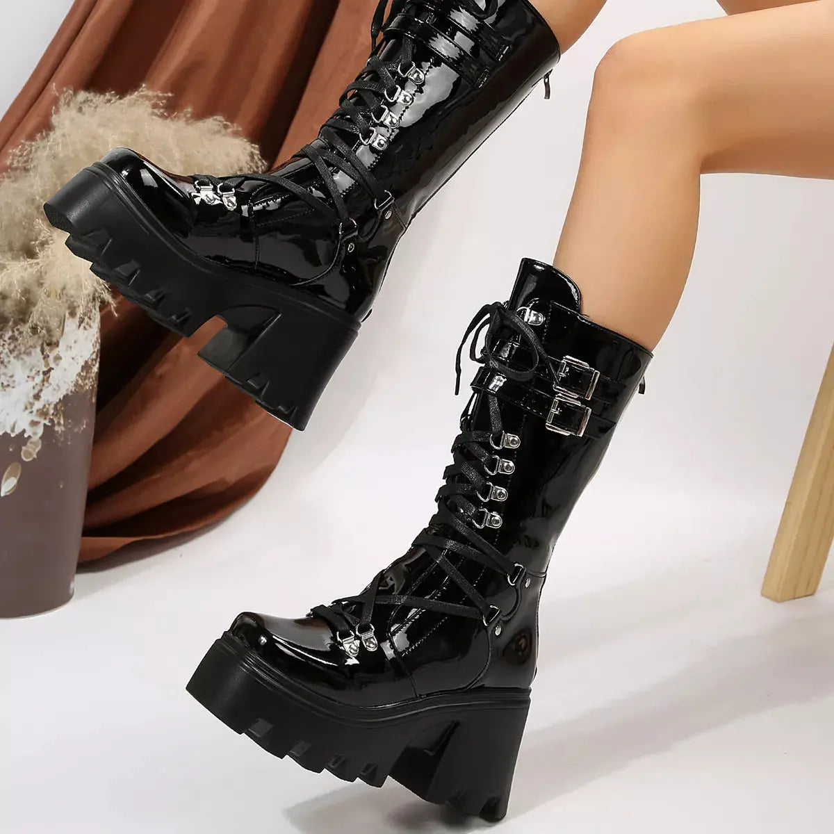 Lace-Up Platform Boots Simply Love