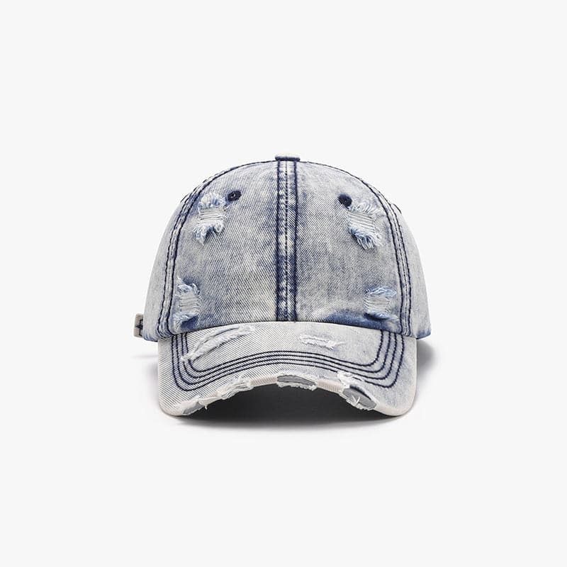 Distressed Cotton Baseball Cap.