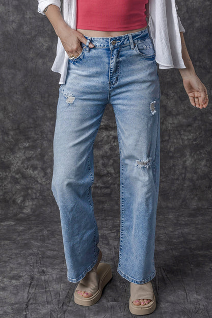 Chic light blue high rise jeans