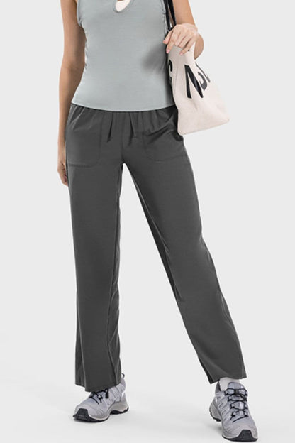 Drawstring Pocketed Active Pants.