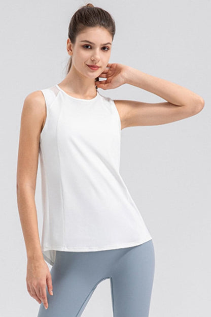 Round Neck Wide strap Active Tank.