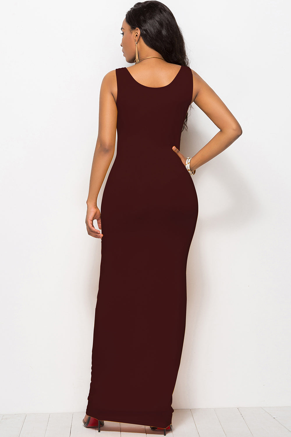 Scoop Neck Wide Strap Maxi Dress Coco’s Tee Boutique