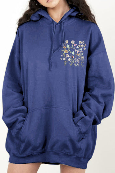 Simply Love: Flower Hoodie - Dropped Shoulder