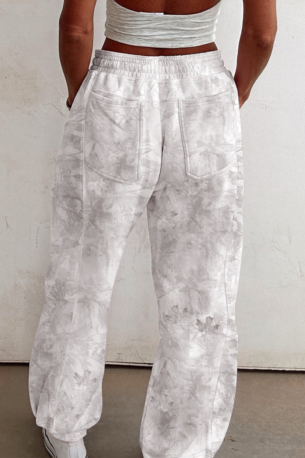 Beige Camo Print Baggy Drawstring Jogger Sweatpants Dear-Lover Dropshipping